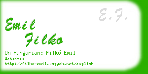 emil filko business card