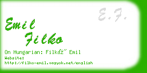 emil filko business card